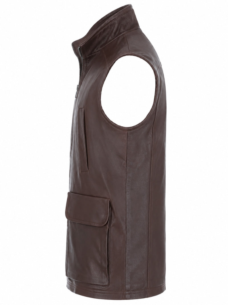 Men’s Tan Leather Vest