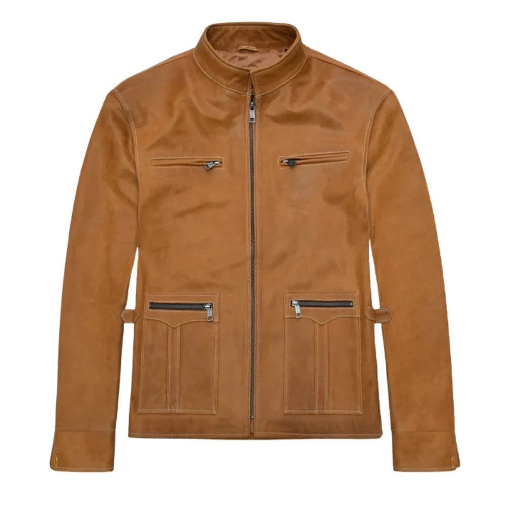 Men’s Tan Modern Leather Jacket