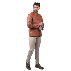 Men’s Tan Strixon Leather Jacket
