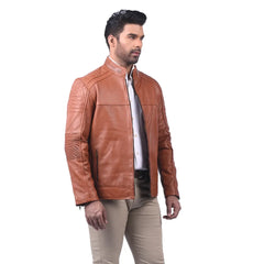 Men’s Tan Strixon Leather Jacket