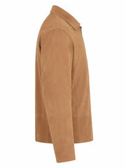 Men’s Tan Suede Leather Jacket Right 