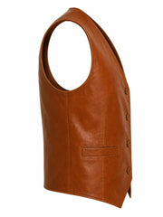 Men's Tan Tudor Leather Vest