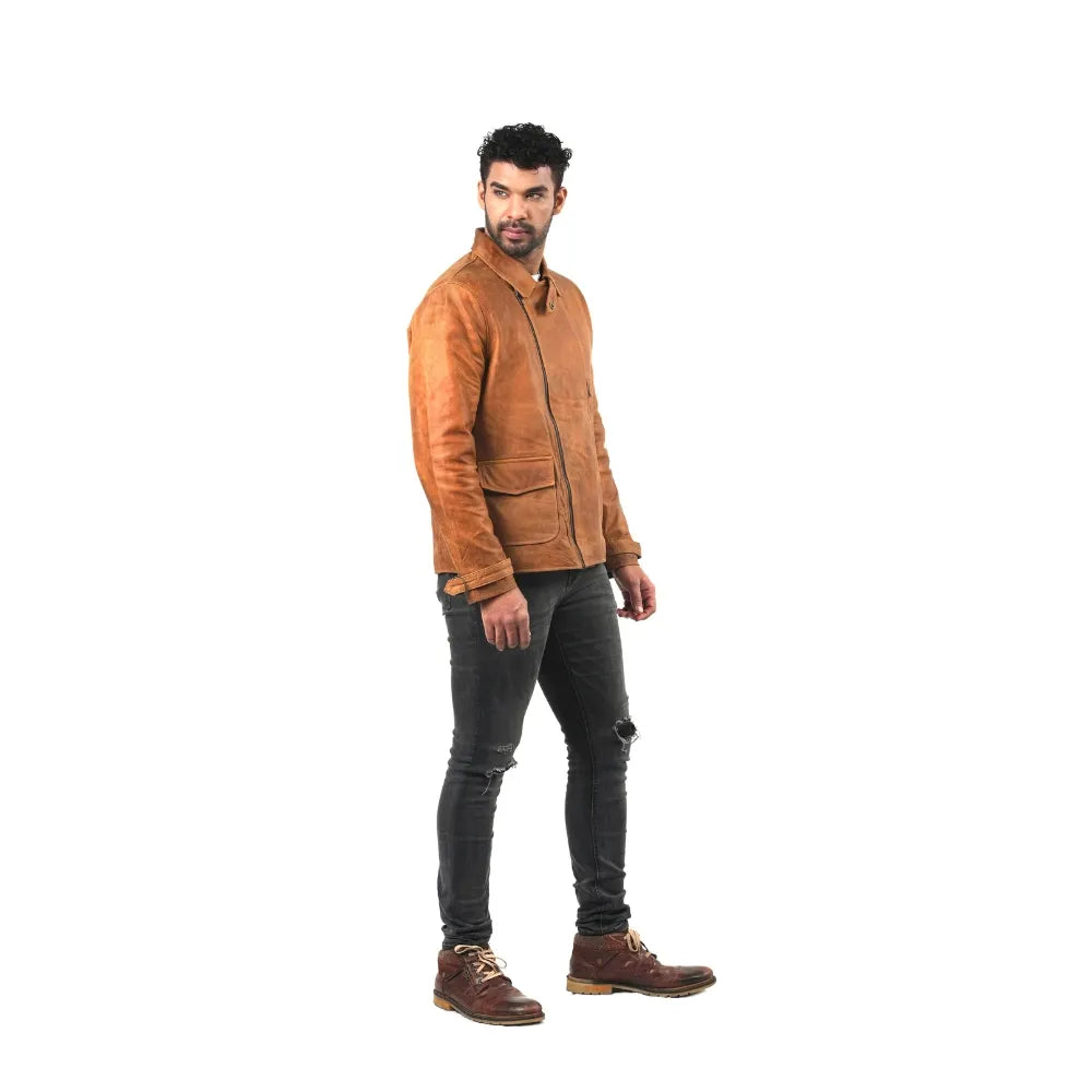 Men’s Tan Velmor Leather Jacket