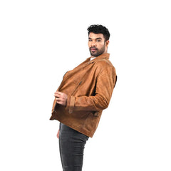 Men’s Tan Velmor Leather Jacket