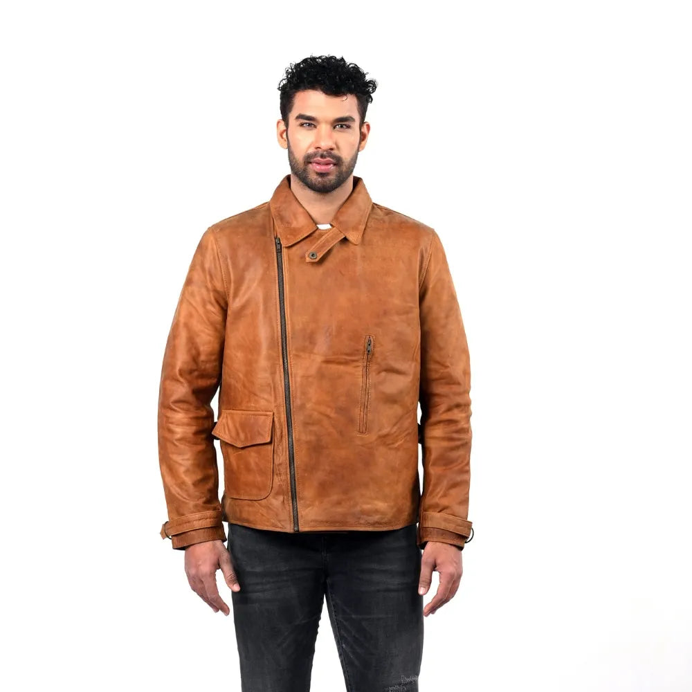 Men’s Tan Velmor Leather Jacket