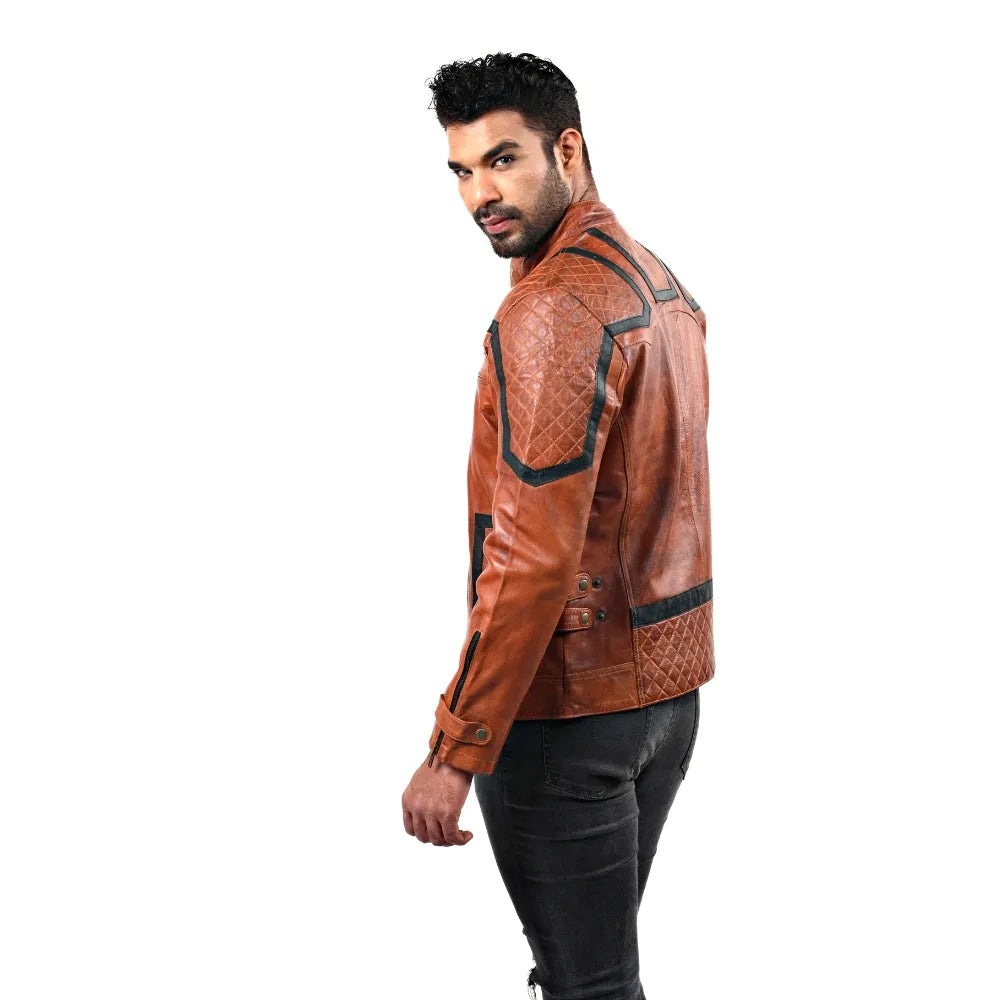 Men’s Tan Voltex Leather Jacket