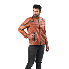 Men’s Tan Voltex Leather Jacket