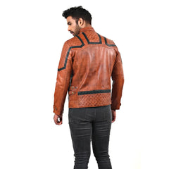Men’s Tan Voltex Leather Jacket