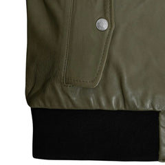 Men’s Two-Tone Varsity Bomber Leather Jacket