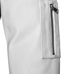 Men’s Two-Tone Varsity Bomber Leather Jacket