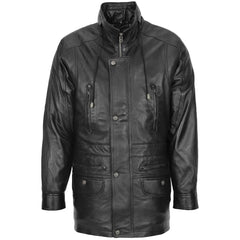 Men’s Vintage Style Black Leather Coat
