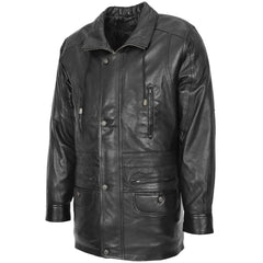 Men’s Vintage Style Black Leather Coat