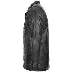 Men’s Vintage Style Black Leather Coat