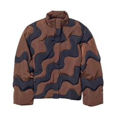 Men's Wave Pattern Brown and Black Parachute Jacket