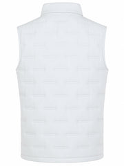 Men's White Quilted Leather Vest