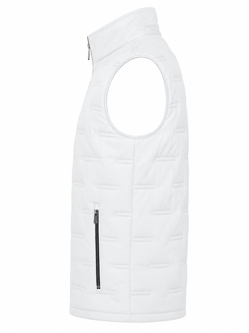 Men's White Quilted Leather Vest