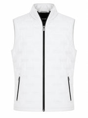Men's White Quilted Leather Vest