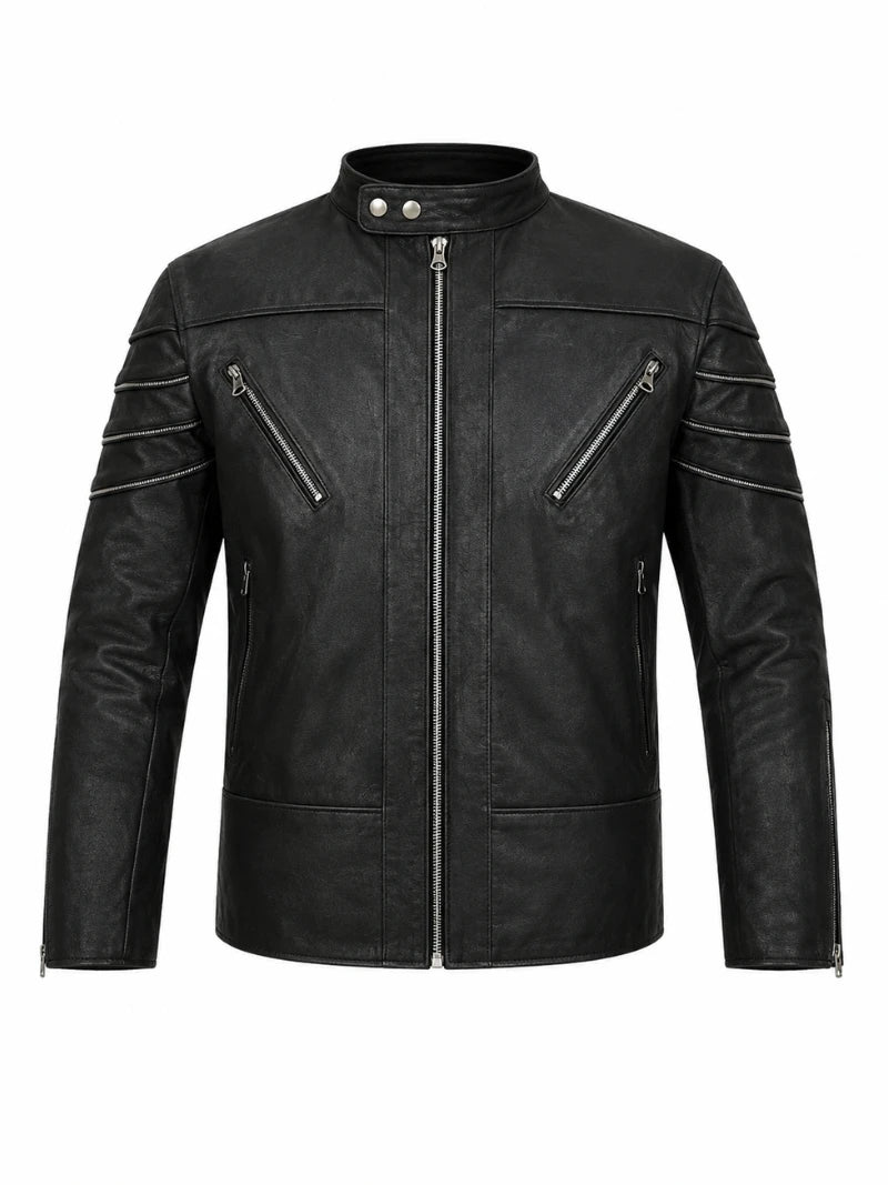 Men’s Winter Leather Jacket Front 
