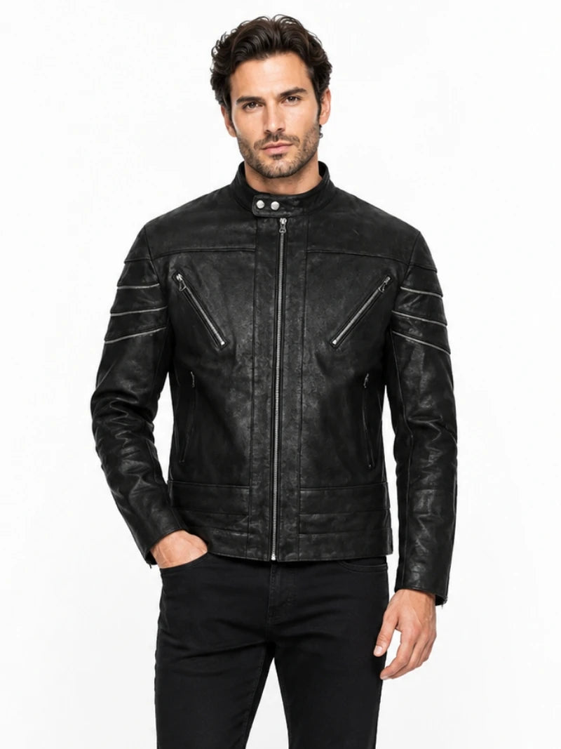 Men’s Winter Leather Jacket Full