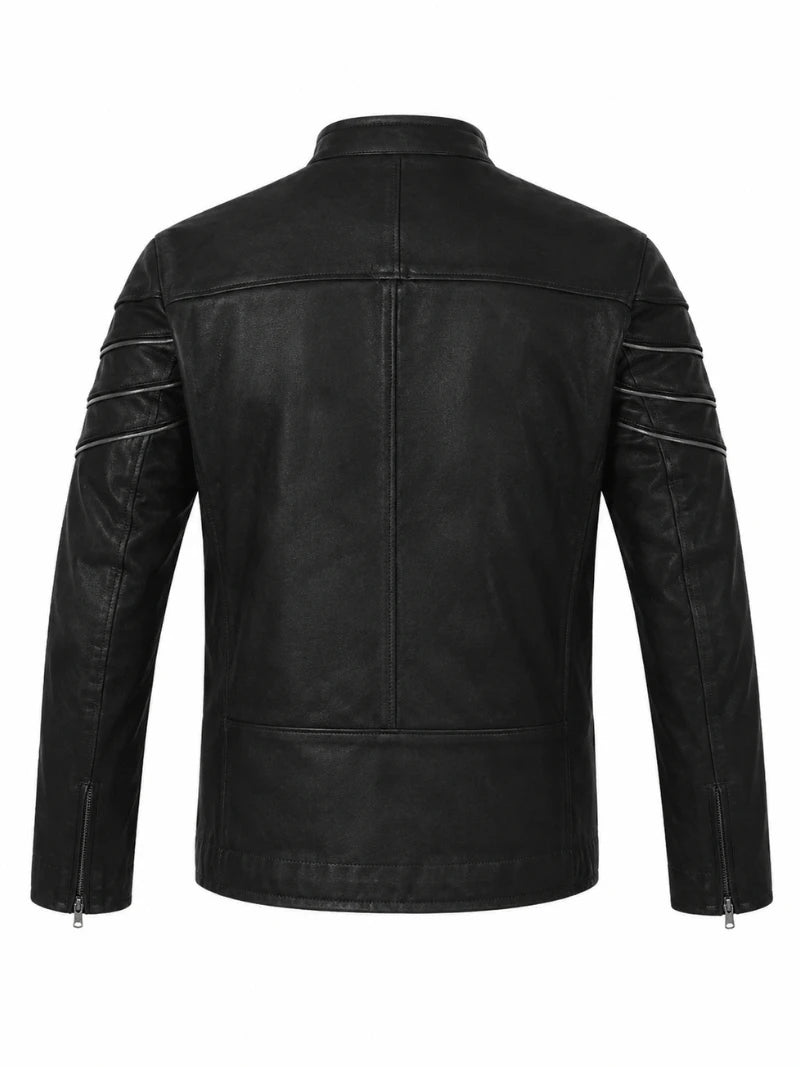Men’s Winter Leather Jacket Back 