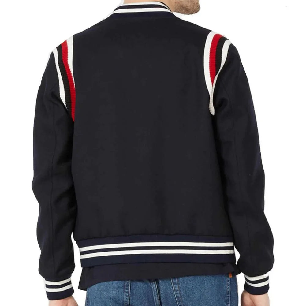 Men's Baseball Red and White Stripes Jacket
