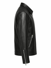 Men’s Black Classic Leather Jacket Right 