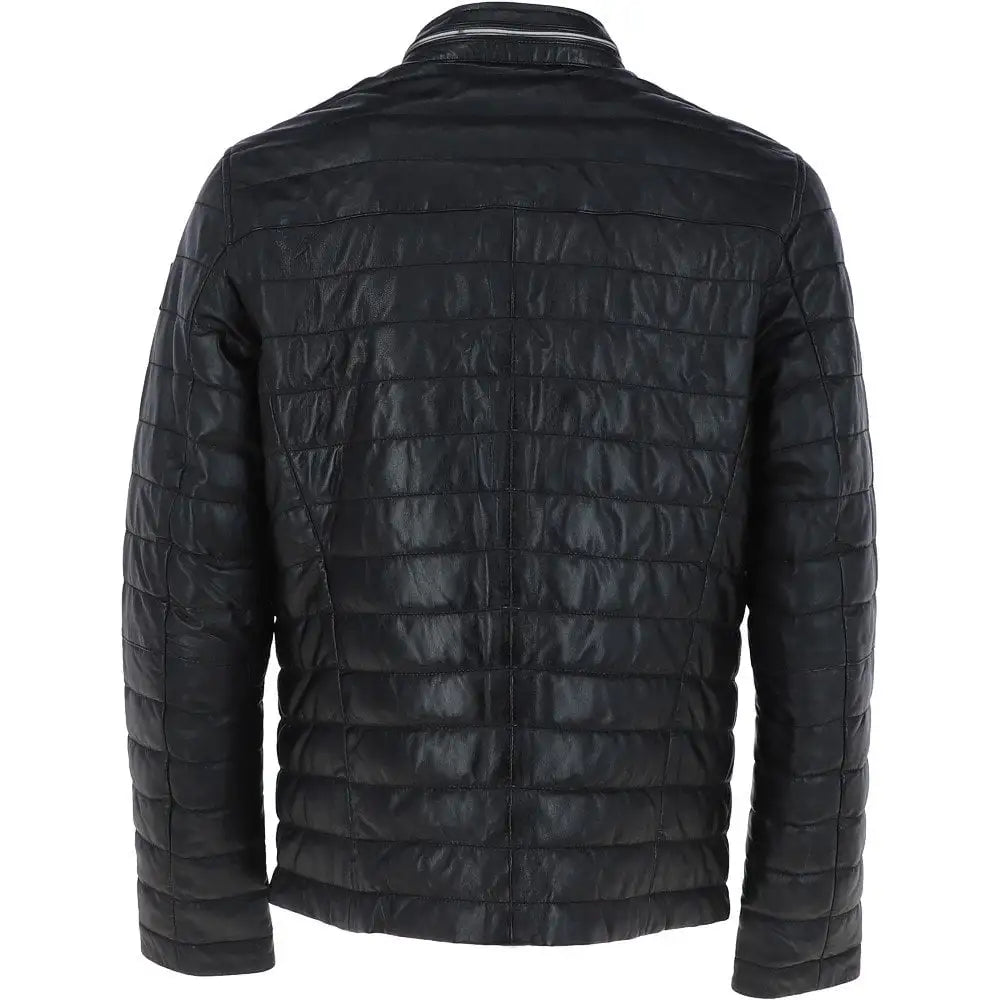 Men’s Black Quilted Leather Jacket