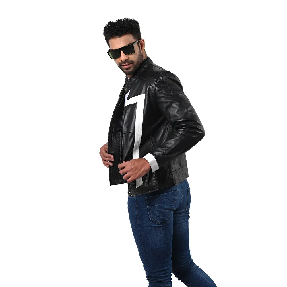 Men’s Black Vectorline Leather Jacket