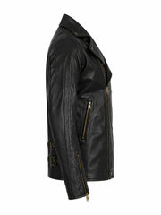 Men’s Black Vintage Leather Jacket Right 