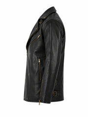 Men’s Black Vintage Leather Jacket Left 