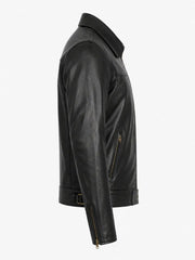 Men’s Casual Black Leather Jacket Right 