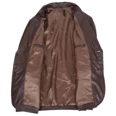Men's Classic Brown Leather Blazer