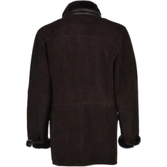 Men’s Dark Brown Shearling Leather Coat