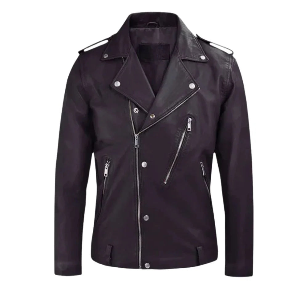Men’s Dark Purple Leather Jacket