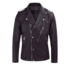 Men’s Dark Purple Leather Jacket