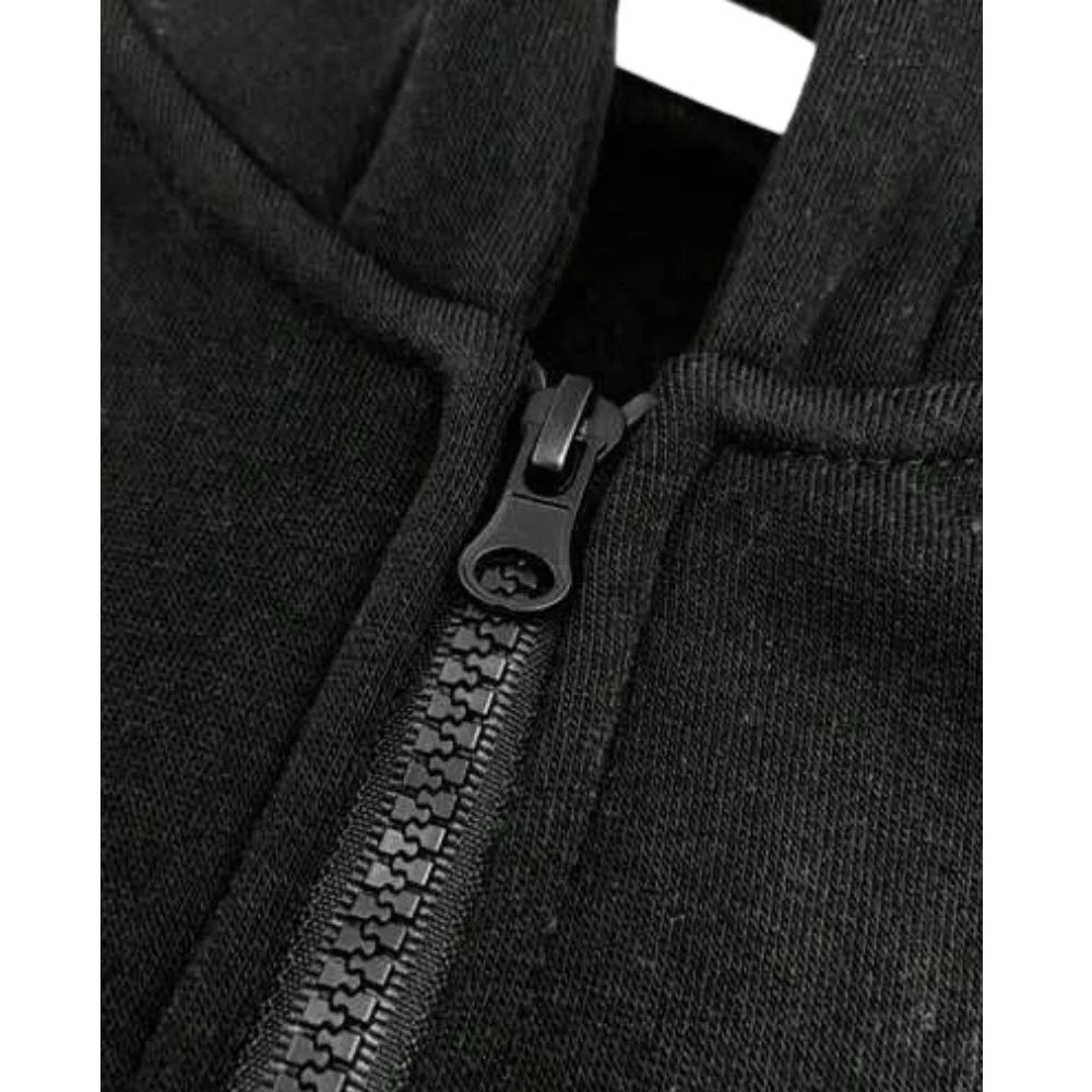 Men's Half-Zip Black Pullover Hoodie
