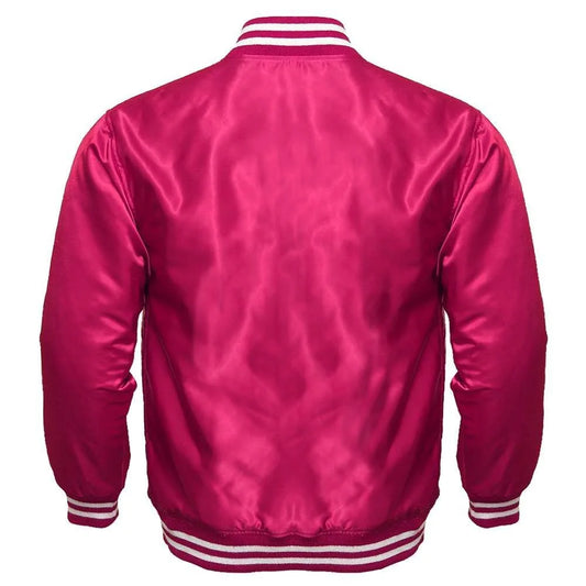 Men's Satin Pink Varsity Jacket