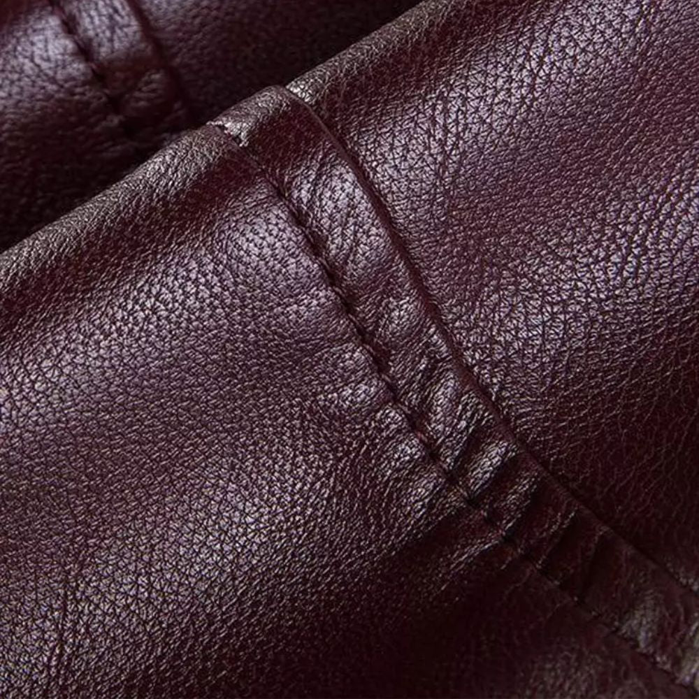 Men's Maroon Leather Blazer