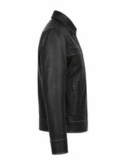 Men’s Modern Black Leather Jacket Right 