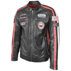 Men's Nitro Black Leather Biker Jacket