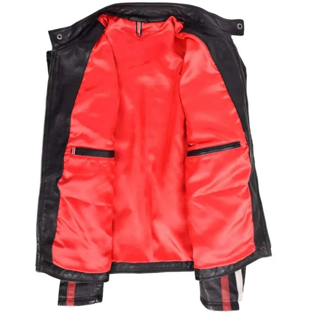 Men's Nitro Black Leather Biker Jacket