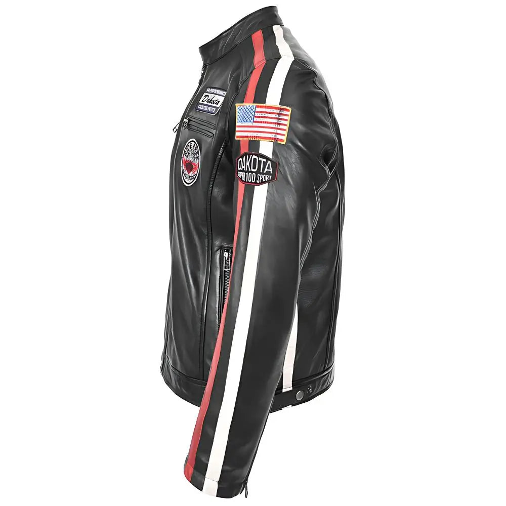 Men's Nitro Black Leather Biker Jacket