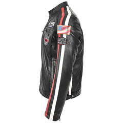 Men's Nitro Black Leather Biker Jacket