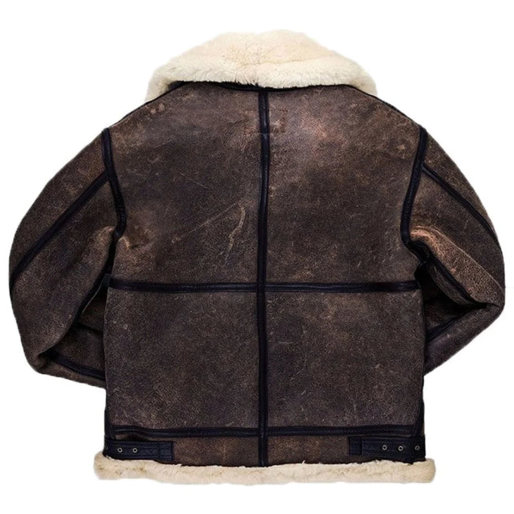 Men's Shearling Lined Flying Leather Jacket