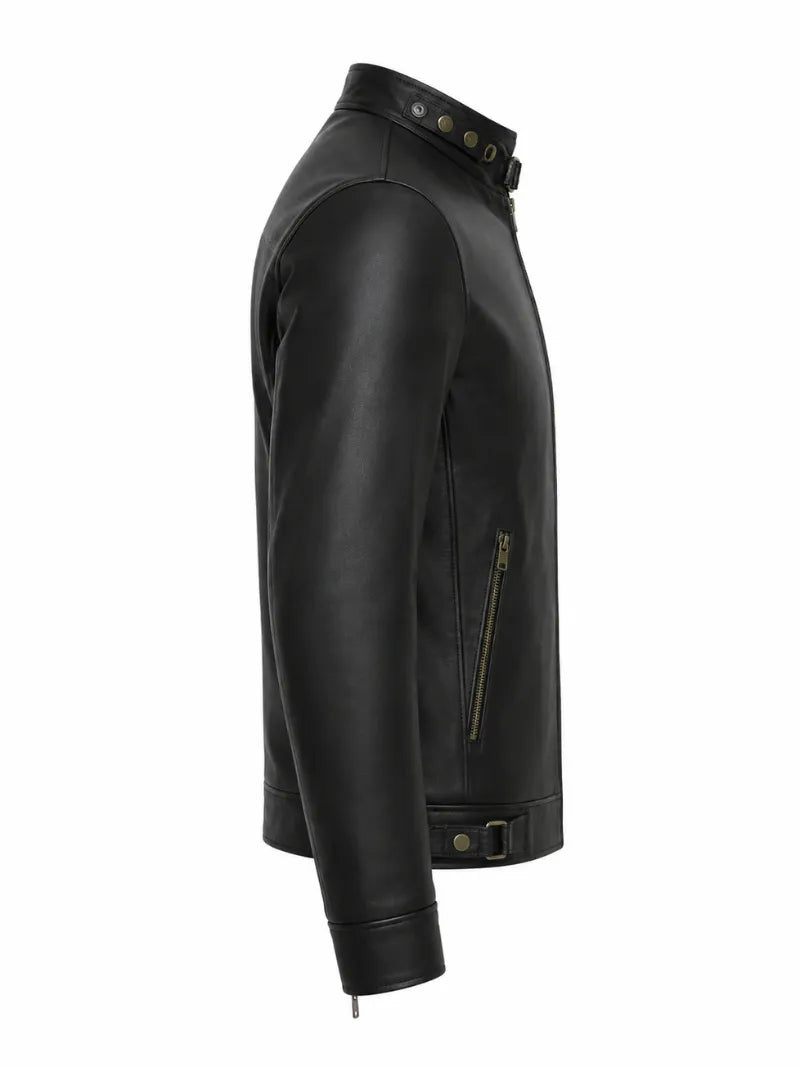 Men’s Simple Leather Jacket Right 