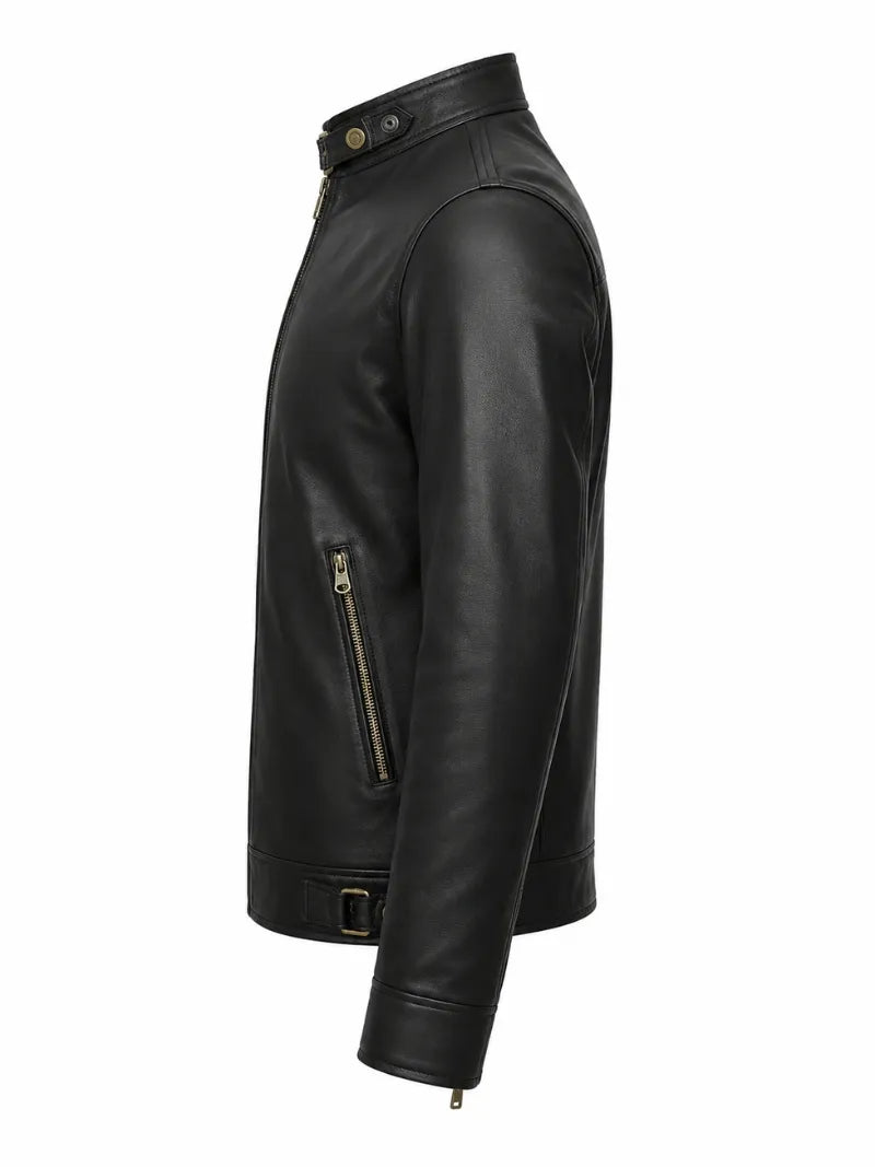 Men’s Simple Leather Jacket Left 