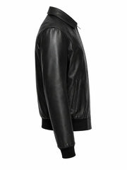 Men's Sleek Classic Black Leather Jacket Right