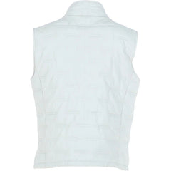 Men's White Quilted Leather Vest