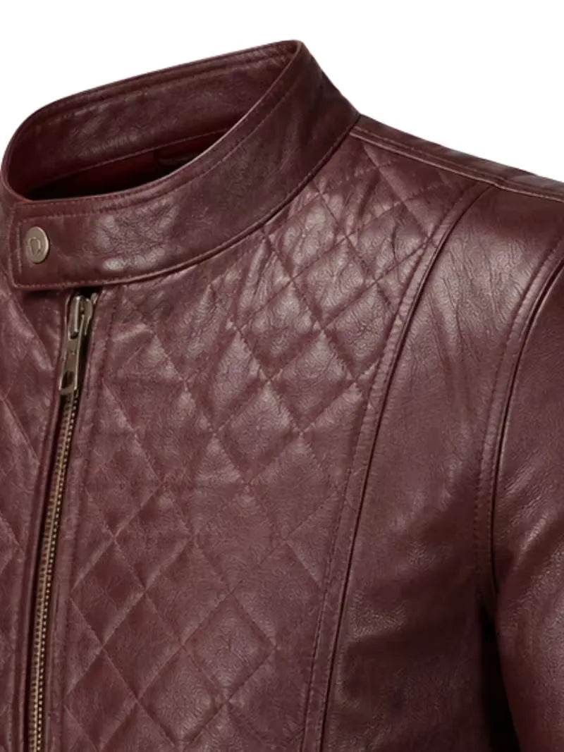 Men's black sheepskin leather jacket, cuff detail