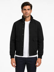Men's brown leather suede leather jacket, front view